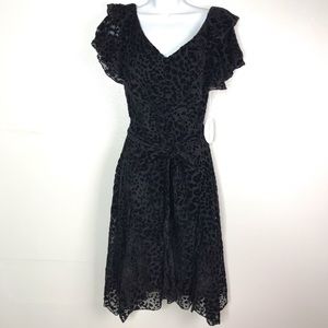 NWT Bishop + Young Emily Black Dress Velvet Midi S